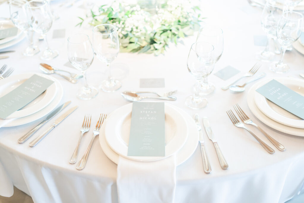 A guests place setting with menu 