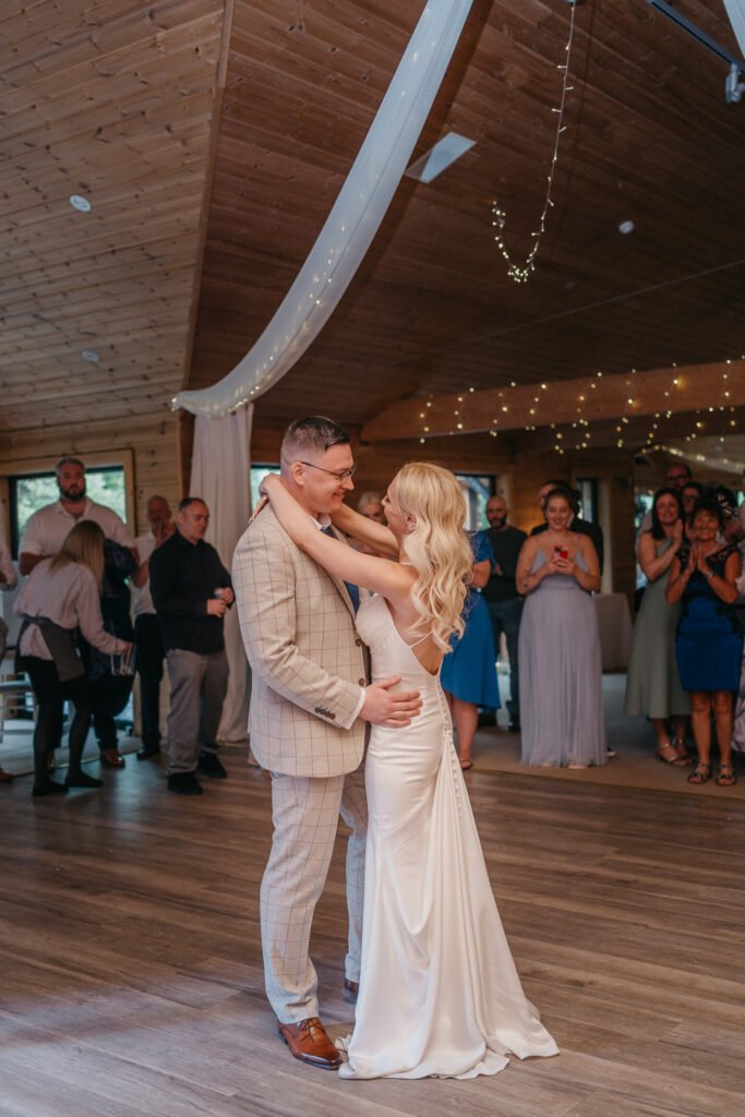 Bride and groom during their first dance at Styal Lodge