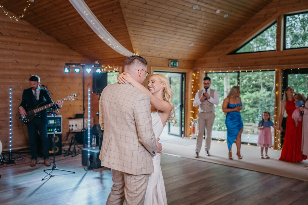 Bride and groom dancing during their first dance 